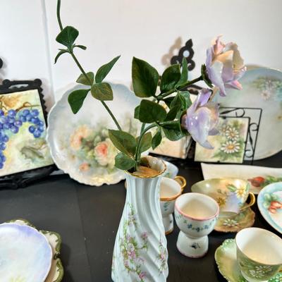 Hand Painted porcelain plates, cups Saucers
