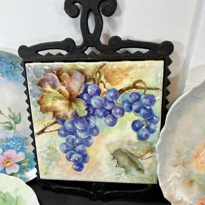 Hand Painted porcelain plates, cups Saucers