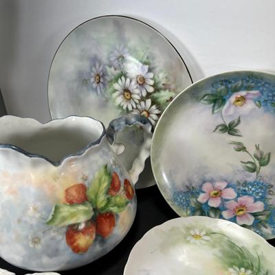 Hand Painted porcelain plates, cups Saucers