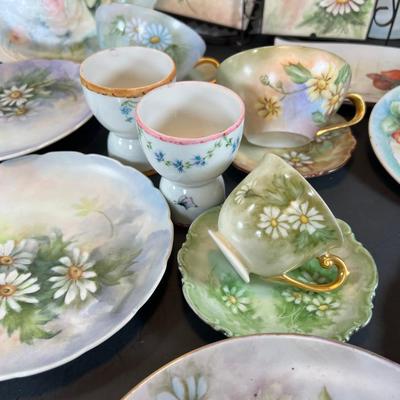 Hand Painted porcelain plates, cups Saucers