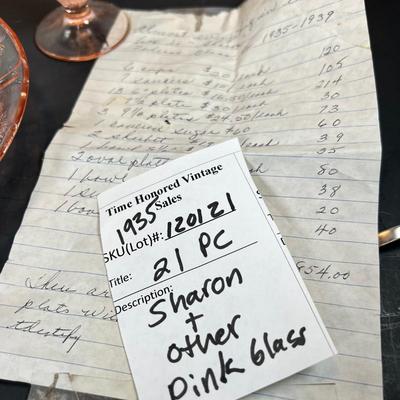 Pink Depression glass Floral Sharon pattern and others