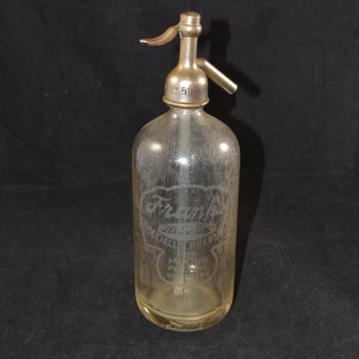Antique "Frank's" Seltzer Bottle 11.25"X4"