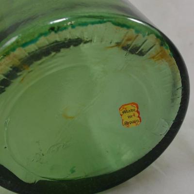 Vintage Green Glass Vase, Spain