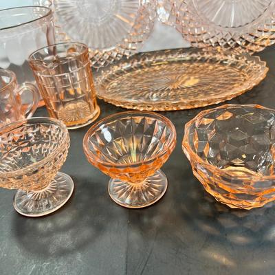 Jeanette and Whithall glass Pink Optic