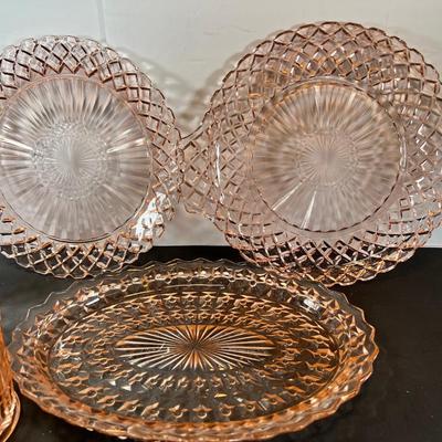 Jeanette and Whithall glass Pink Optic