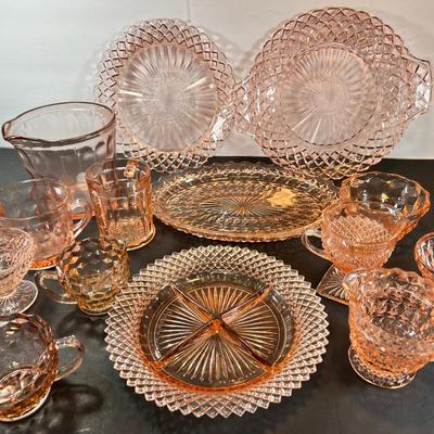 Jeanette and Whithall glass Pink Optic