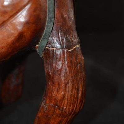 Leather Wrapped Rearing Saddled Horse 16"X10"X4"