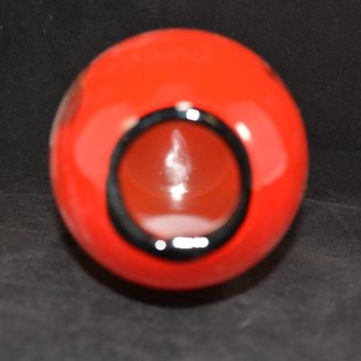 Scarlet Art Glass Mid Century Modern Vase 12"X5.5"