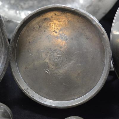 Antique 8 Piece Austen & Son Pewter Service, Munster Iron Co. Cork, England
