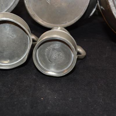 Antique 8 Piece Austen & Son Pewter Service, Munster Iron Co. Cork, England