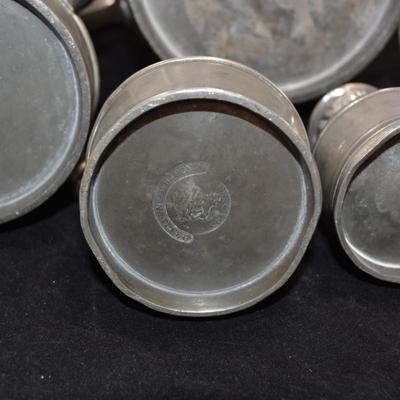 Antique 8 Piece Austen & Son Pewter Service, Munster Iron Co. Cork, England