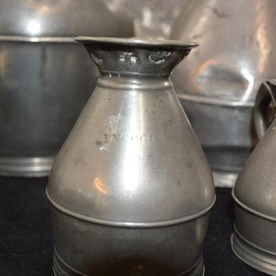 Antique 8 Piece Austen & Son Pewter Service, Munster Iron Co. Cork, England