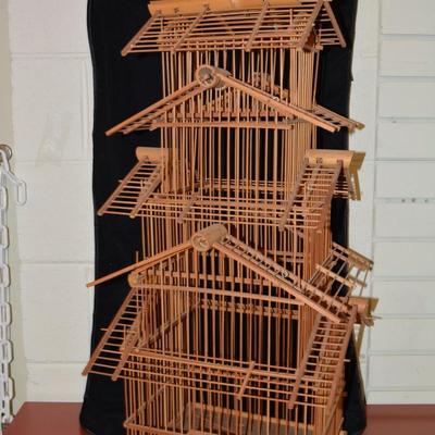 Vintage Bamboo Bird Case - AS IS 30"X14"X14"