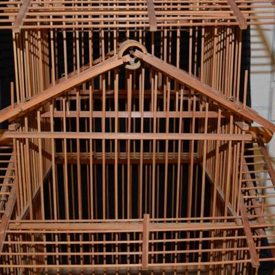 Vintage Bamboo Bird Case - AS IS 30"X14"X14"
