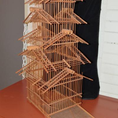 Vintage Bamboo Bird Case - AS IS 30"X14"X14"