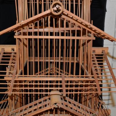 Vintage Bamboo Bird Case - AS IS 30"X14"X14"
