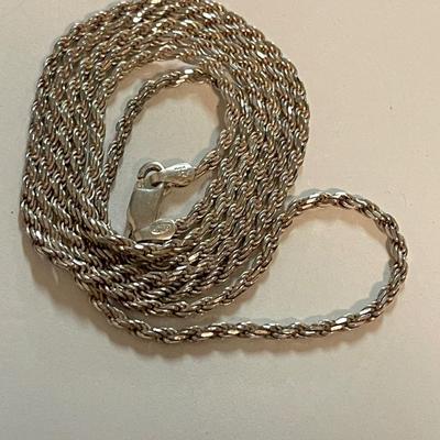 925 silver rope chain necklace