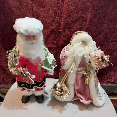 2 FREESTANDING SANTAS, 1 FROM NORTH POLE