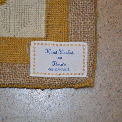 Vintage Hand Hooked Rug, Cheticamp, Nova Scotia 36â€x24â€