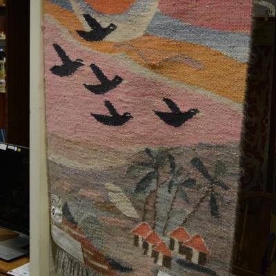 Vintage 100% Mohair Tapestry, Swaziland, Africa 51â€x34â€