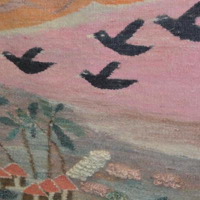 Vintage 100% Mohair Tapestry, Swaziland, Africa 51â€x34â€