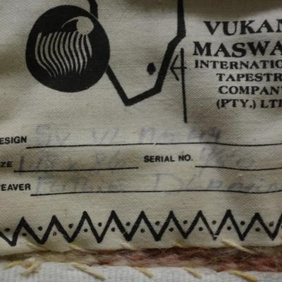 Vintage 100% Mohair Tapestry, Swaziland, Africa 51â€x34â€