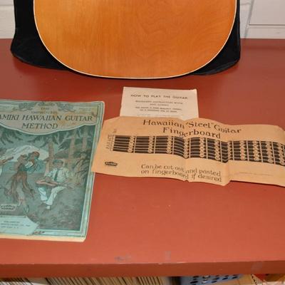 1960â€™s Stella Harmony Acoustic Guitar w/ Case, Hawaiian Sheet Music