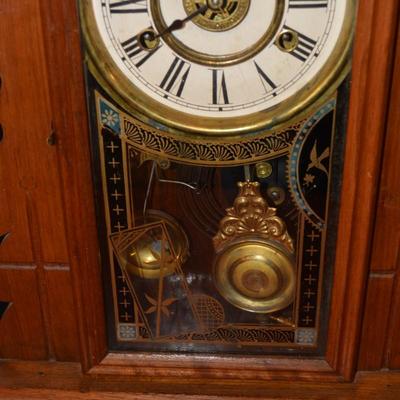 Antique New Haven Clock Co. Mantle Clock, Running w/ Key 23.5â€x14.25â€x4.75â€