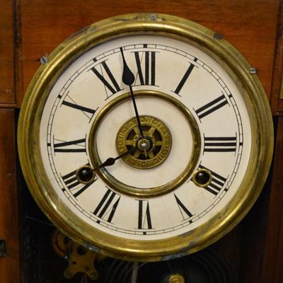Antique New Haven Clock Co. Mantle Clock, Running w/ Key 23.5â€x14.25â€x4.75â€