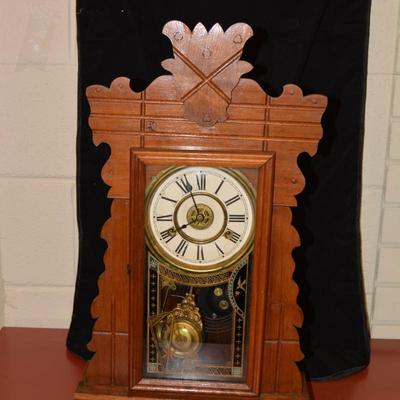 Antique New Haven Clock Co. Mantle Clock, Running w/ Key 23.5â€x14.25â€x4.75â€