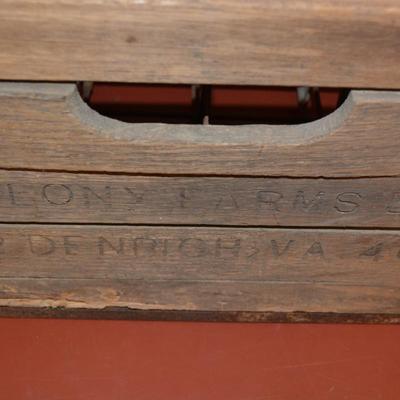 Antique/Vintage Colony Farms Milk Crate Denbigh, Virginia 15â€x12â€x11â€