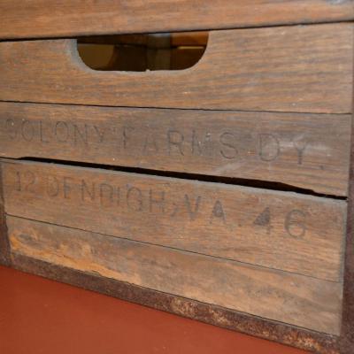 Antique/Vintage Colony Farms Milk Crate Denbigh, Virginia 15â€x12â€x11â€