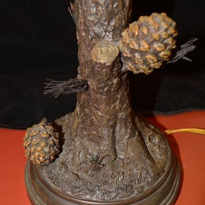 Resin 3 Way Pine Tree Lamp w/ Funky Shade 31.5â€x17â€