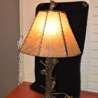 Resin 3 Way Pine Tree Lamp w/ Funky Shade 31.5â€x17â€