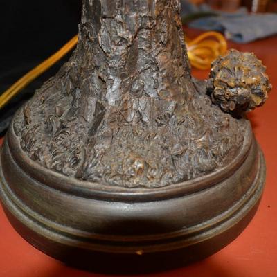 Resin 3 Way Pine Tree Lamp w/ Funky Shade 31.5â€x17â€