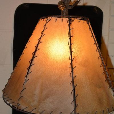Resin 3 Way Pine Tree Lamp w/ Funky Shade 31.5â€x17â€