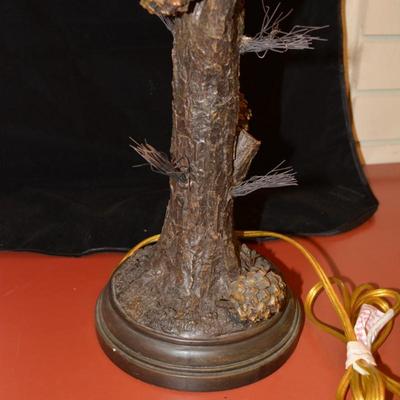 Resin 3 Way Pine Tree Lamp w/ Funky Shade 31.5â€x17â€