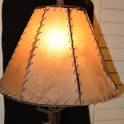 Resin 3 Way Pine Tree Lamp w/ Funky Shade 31.5â€x17â€