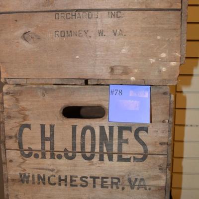 Lot of 3 Antique/Vintage Fruit Crates 18â€x15â€x12â€