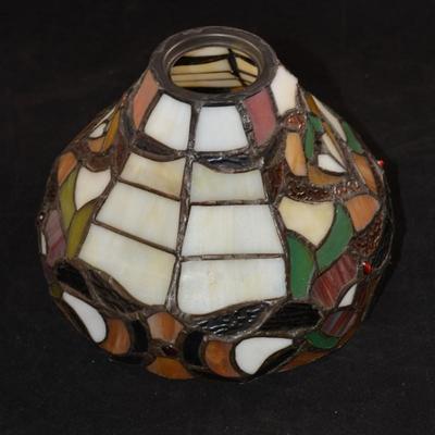 Small Vintage Leaded Stained Glass Lamp Shade 8â€x8â€x5.5â€