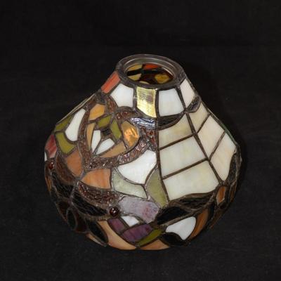 Small Vintage Leaded Stained Glass Lamp Shade 8â€x8â€x5.5â€