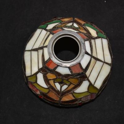 Small Vintage Leaded Stained Glass Lamp Shade 8â€x8â€x5.5â€