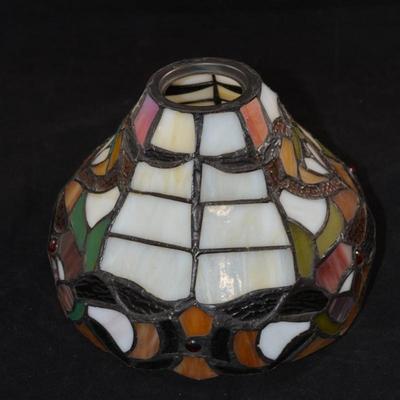 Small Vintage Leaded Stained Glass Lamp Shade 8â€x8â€x5.5â€