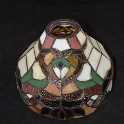 Small Vintage Leaded Stained Glass Lamp Shade 8â€x8â€x5.5â€