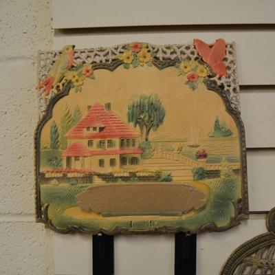 Lot of 4 Vintage German Die Cut Paper Calendars â€“ AS IS From 9â€-21â€ Tall