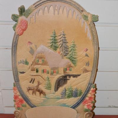 Lot of 4 Vintage German Die Cut Paper Calendars â€“ AS IS From 9â€-21â€ Tall