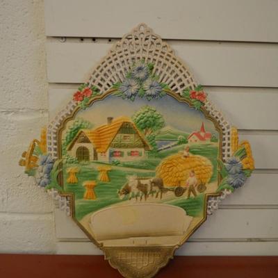 Lot of 4 Vintage German Die Cut Paper Calendars â€“ AS IS From 9â€-21â€ Tall