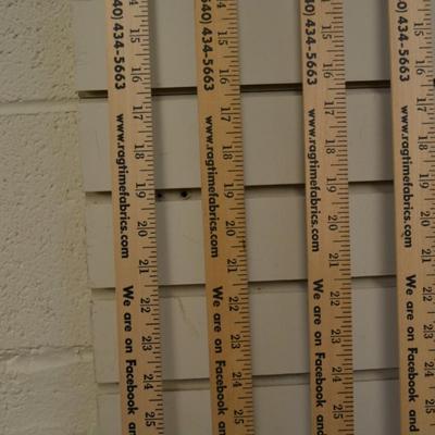 Lot of 4 Local Shop â€œRagtime Fabricsâ€ Yardsticks