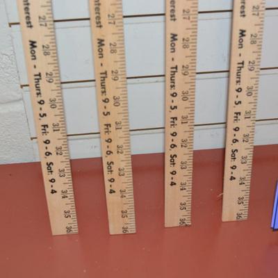 Lot of 4 Local Shop â€œRagtime Fabricsâ€ Yardsticks