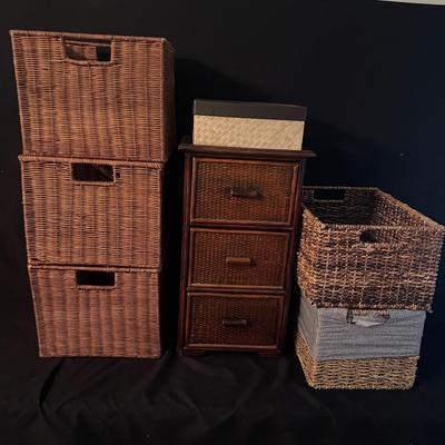 Woven Crates, Baskets & Cabinet (DR-MG)